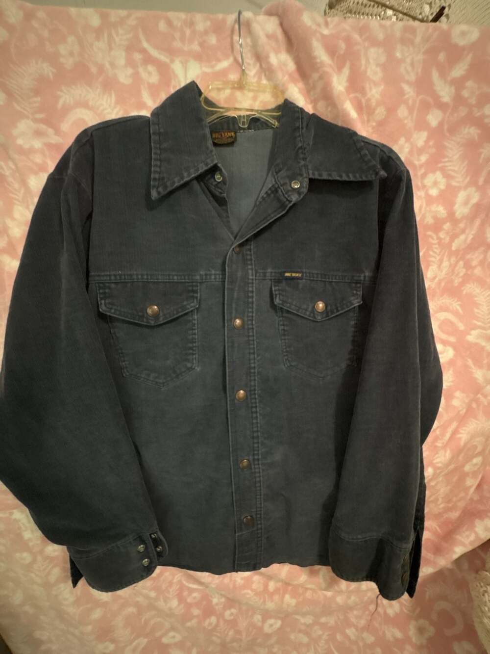 Vintage Big Yank Navy Corduroy Western Long Sleeve Shirt